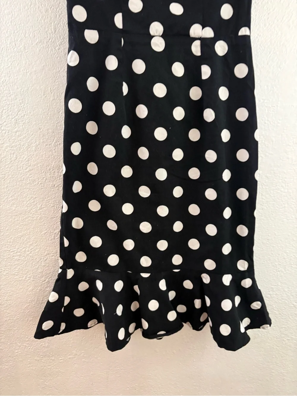 Belle Poque polka dot dress features a distinctive ruffled mermaid hem  size 2 - Picture 3 of 7